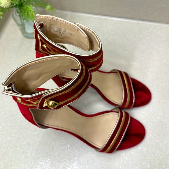 GUESS VELVET HEELS SANDALS Collection military inspired winter 2017 ❤️💛 - Picture 5 of 9